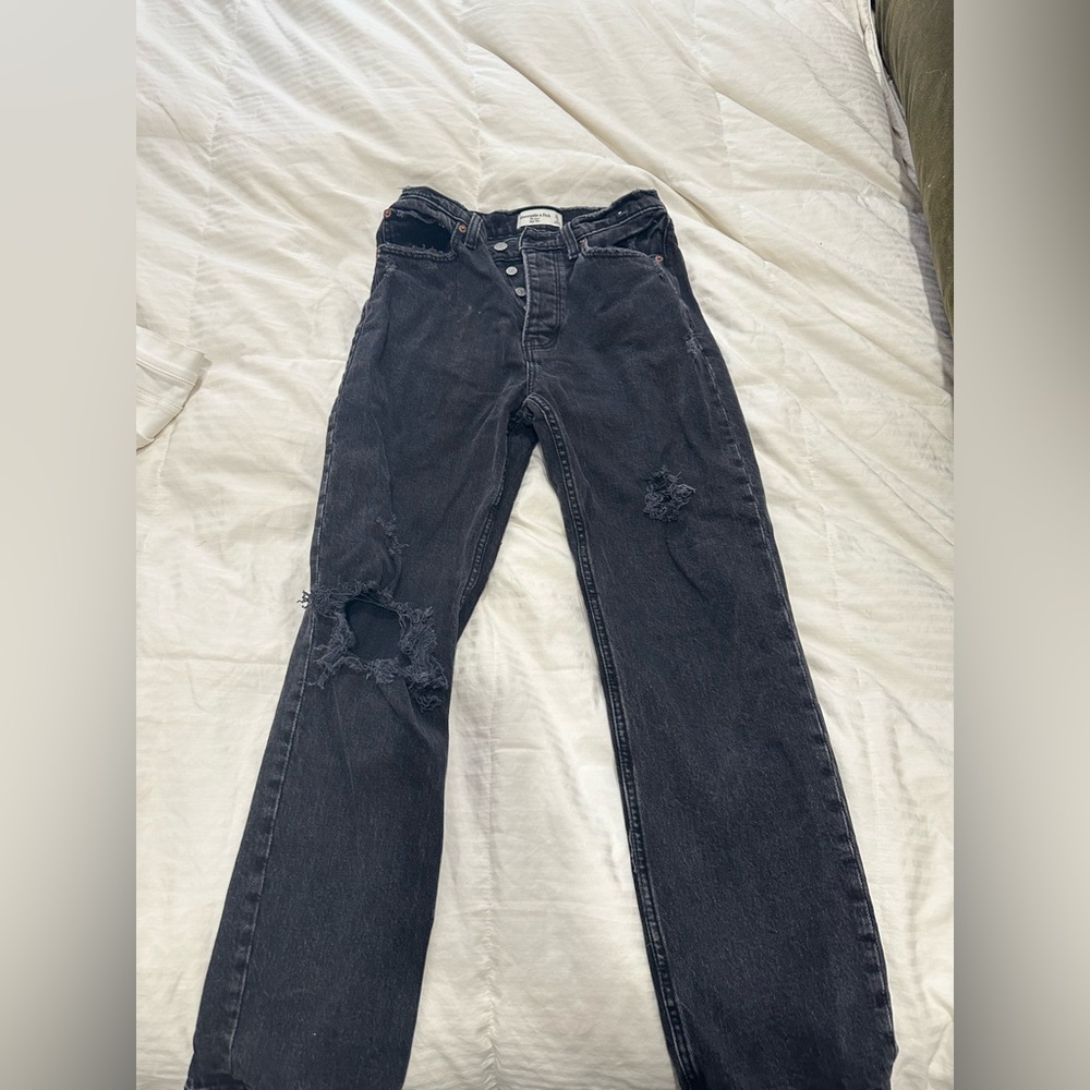 Abercrombie and Fitch High rise ripped jeans